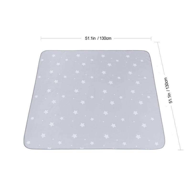 Womumon Splat Mat for Under High Chair/Arts/Crafts, WOMUMON Washable Baby Spill Mat Waterproof Anti-Slip Floor Splash Mat, Portable Play Mat and Table Cloth (Star, 51") - Image 4